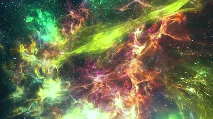 太空中的荧光星云3D视频