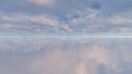 在两层云层之间飞向地平线视频
