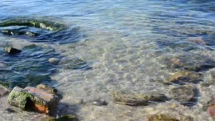 海边的岩石特写实拍