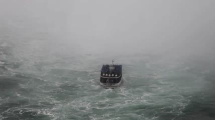 尼亚加拉大瀑布的旅游船视频