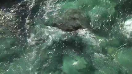 一股清澈的水流特写视频