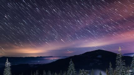 大自然中美丽的星空延时视频
