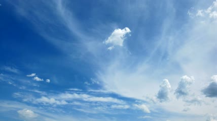 轻柔的云朵缓缓移动实拍