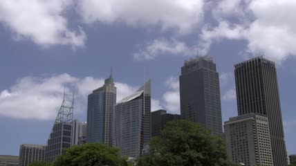 悉尼市中心摩天大楼的延时