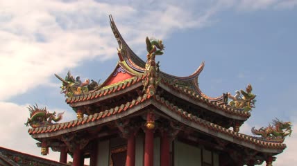 亚洲寺庙屋顶装饰
