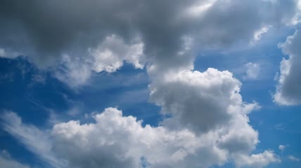 云朵在天空中平滑地变换形状