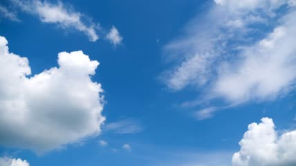 云在天空中平稳地移动实拍