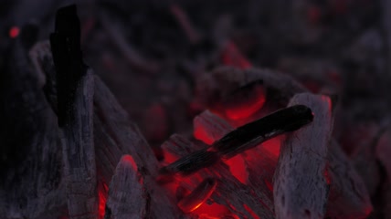 火焰燃烧煤的细节视频