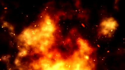 粒子爆炸烟雾和火视频