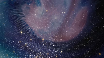 叠加了抽象视频的恒星的黑暗粗糙空间