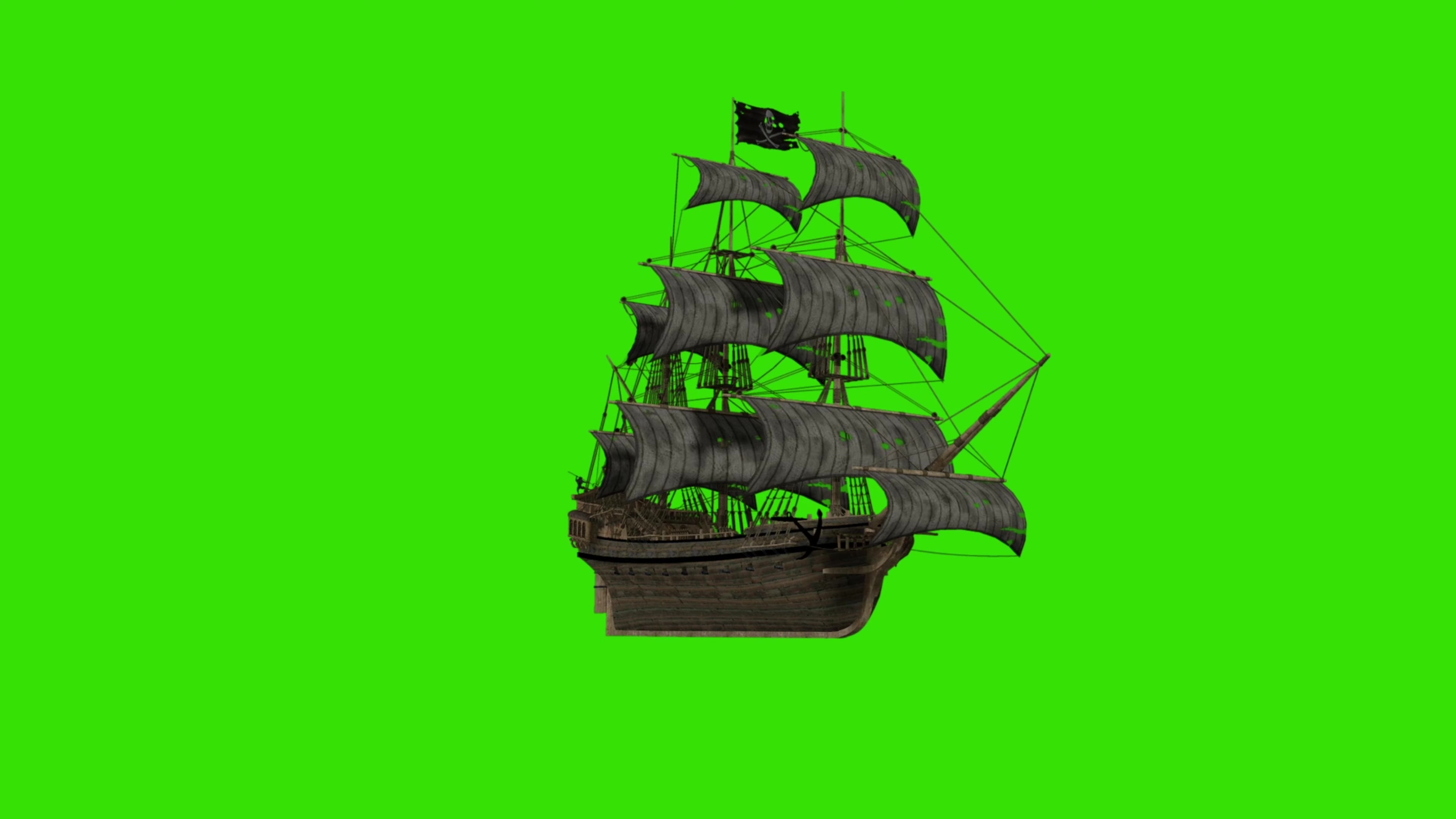 海盗船绿幕视频素材