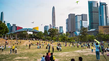 8k延时广东深圳市民中心风筝广场