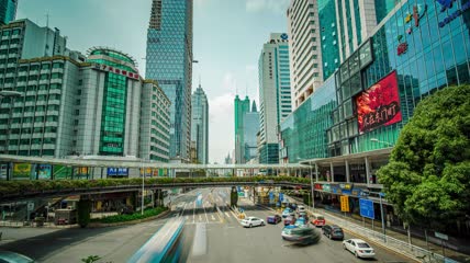 8k延时深圳东门町素材