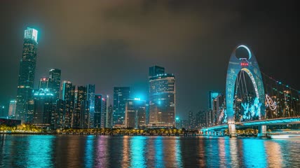 8 k延时广州夜景猎德大桥