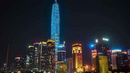 8k延时广东深圳夜景平安大厦