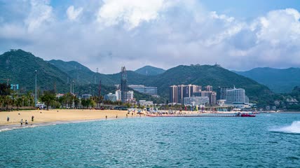 8k延时广东深圳大梅沙接待中心素材