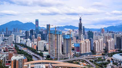 8k延时广东福田区建筑群素材