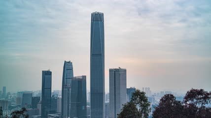 8k延时广州东莞CDB国贸大厦素材