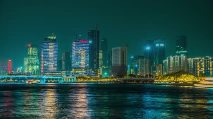 8k延时广州夜景珠江素材