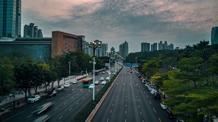 8k延时深圳市民中心莲花大道素材