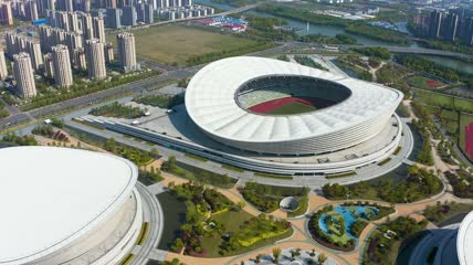 4k航拍苏州奥体中心素材
