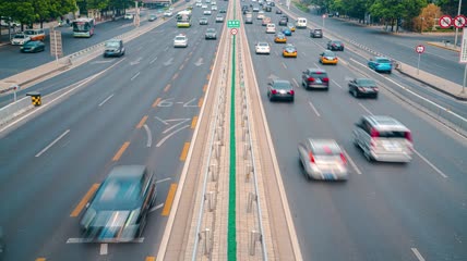 8k延时北京四橞路车流素材