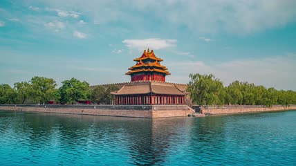 8k延时北京紫禁城一角晴空素材