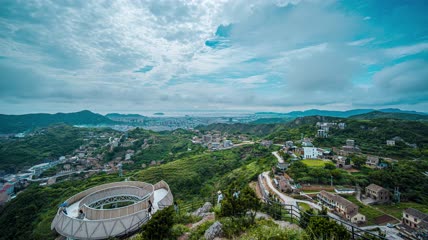 8k延时浙江温岭石塘全景素材