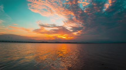 8k延时浙江玉环漩门湾夕阳