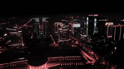 4k航拍浙江永康夜景素材