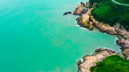 4k航拍浙江温岭石塘镇海湾素材