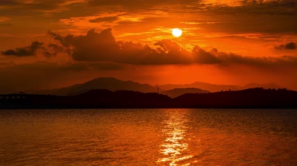 浙江玉环漩门湾日落夕阳8k延时