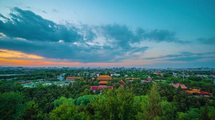 8k延时北京景山公园日落视频素材