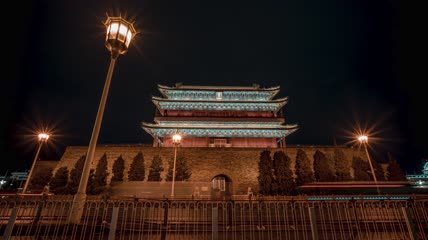 8k延时北极正阳门夜景