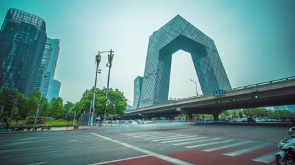 8k延时电视台车流视频素材