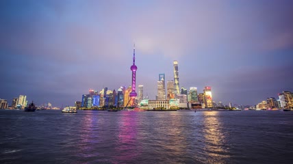 8k延时上海魔都东方明珠日转夜