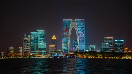 8k延时苏州夜景东方之门
