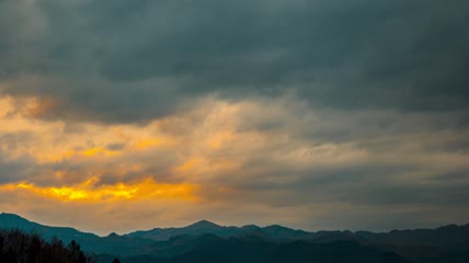 4K延时傍晚大气云层素材