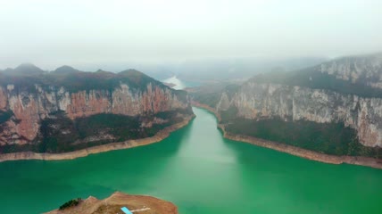 4k航拍乌江百里画廊景区素材