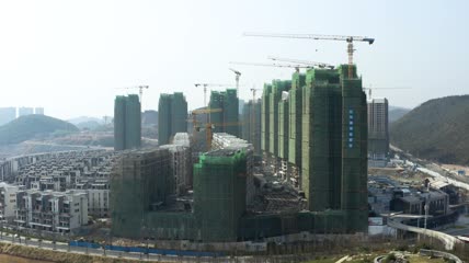 4k航拍房地产开发建筑素材