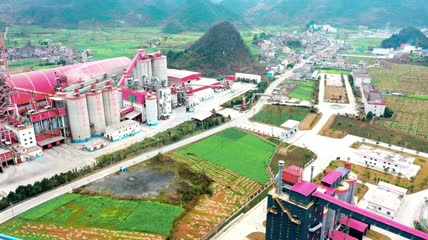 4K航拍西南水泥工厂素材
