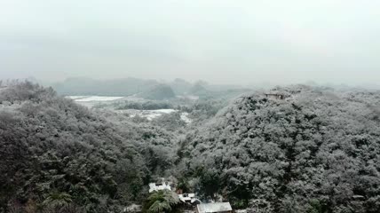 4K雪景山峰航拍素材