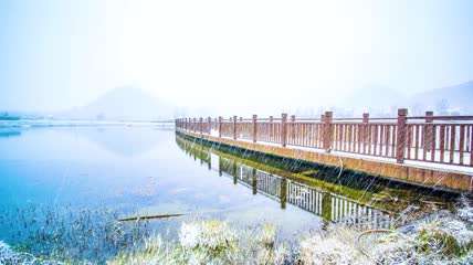 8k延时冬季下雪素材