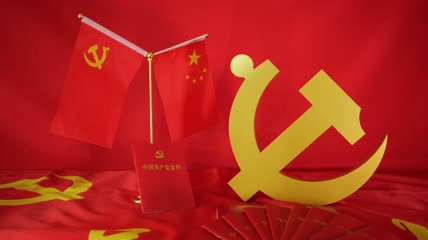 4K实拍红色红旗旗帜素材