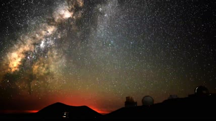 布满星星的银河延时