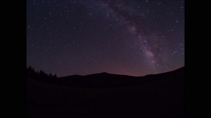 草原夜空中的星星延时