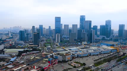 4k航拍番禺区万博广场