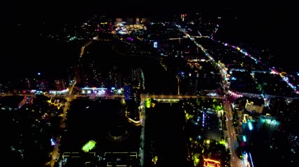 4k航拍贵州铜仁江口县夜景