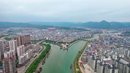 4k航拍贵州黔东南施秉县素材