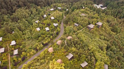 4k航拍森林公园露营基地
